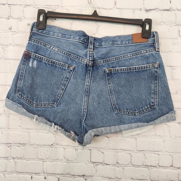 BDG Urban Outfitters Medium Wash Denim Cuffed Cut Off Jean Shorts Women's 28 - Picture 5 of 8